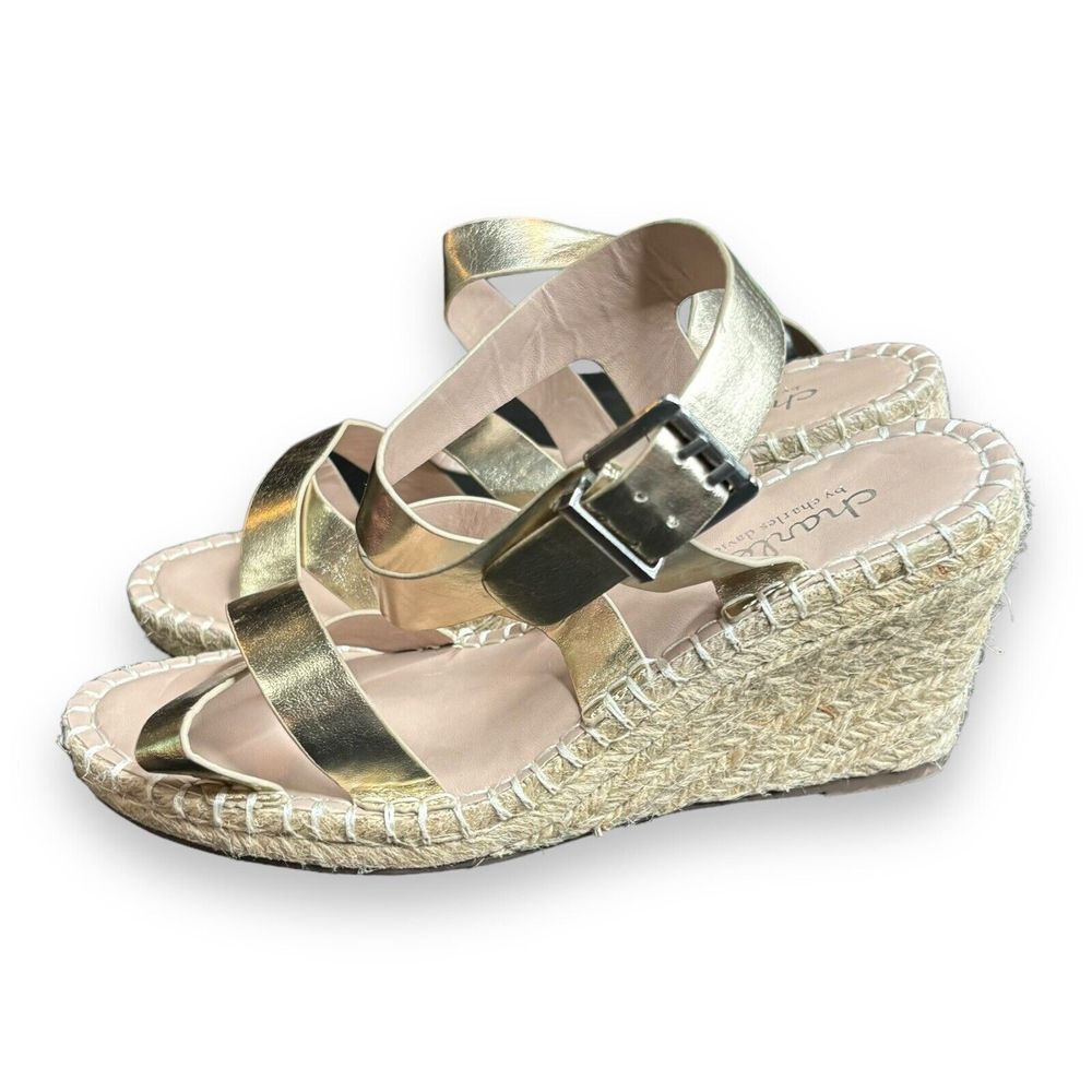 Charles David Womens Gold Espadrilles Size 7.5‎